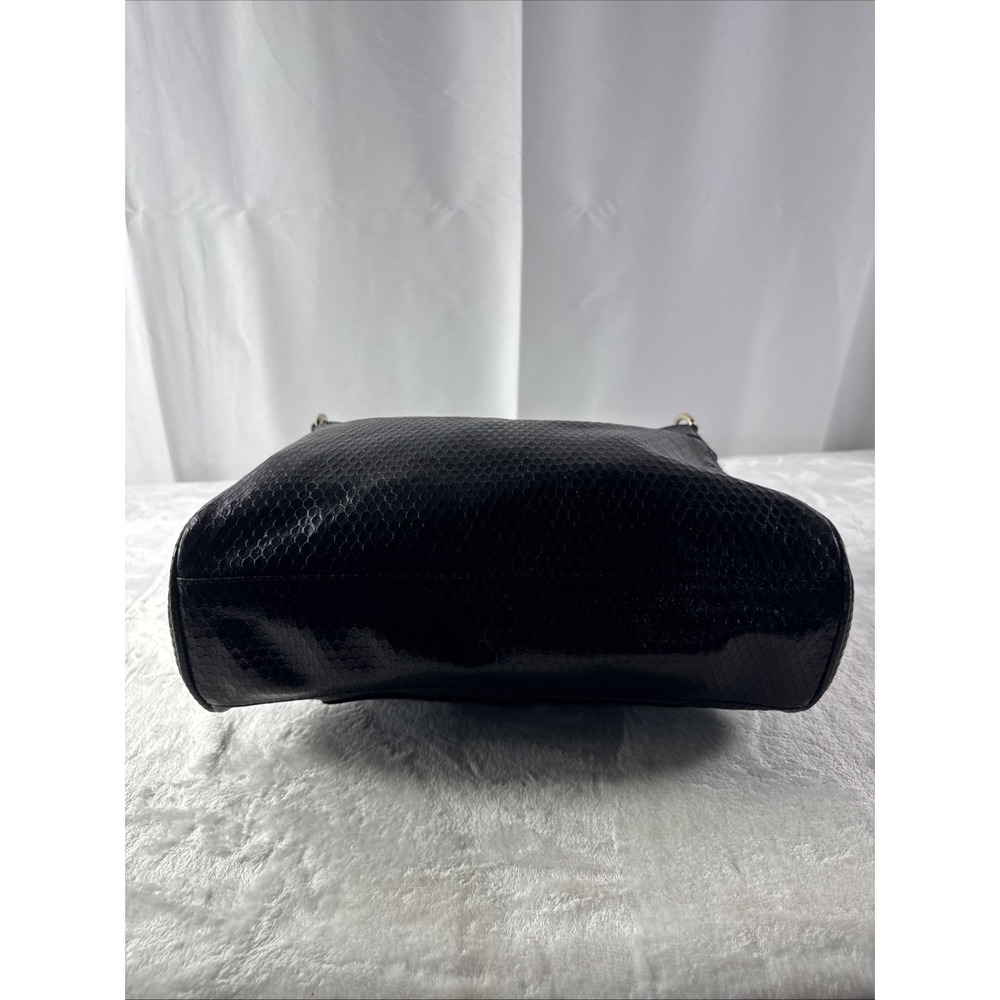 Vintage Anne Klein Black Textured Leather Shoulder Bag - Picture 5 of 6